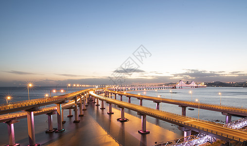 建筑城市夜景大连星海湾大桥背景