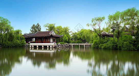 佛山千灯湖千灯古镇园林背景