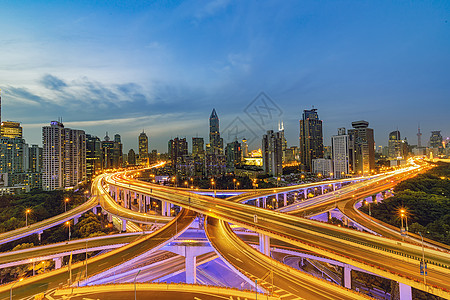 上海夜景上海南北高架高清图片