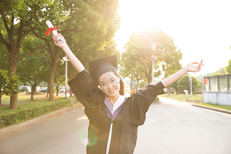 阳光和女生毕业季青春大学生背景