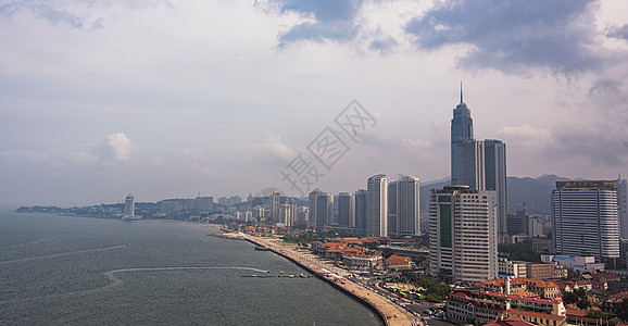 智慧城市海滨城市烟台背景