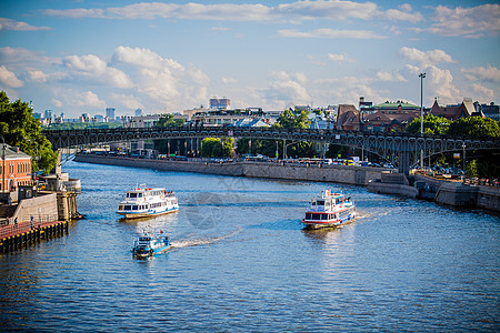 俄罗斯莫斯科河护城河背景图片
