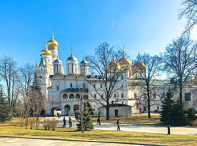 宗教建筑群莫斯科克里姆林宫背景