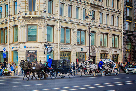 特色建筑素材俄罗斯圣彼得堡马车背景