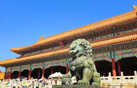 狮子门北京故宫太和门背景