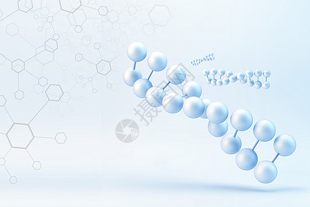 分子结构图医学蓝色背景高清图片