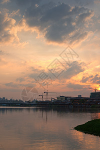 常德川紫河黄昏图片