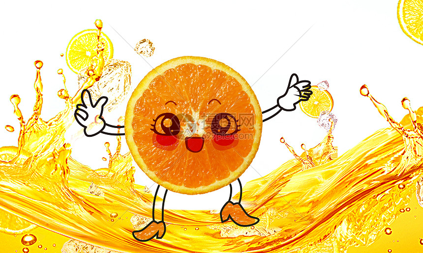 创意橙子笑脸图片图片