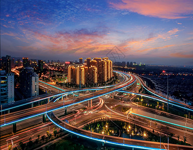 七彩天空常熟夜景背景