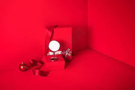 红色礼品盒背景图片