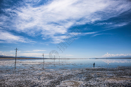 青海湖茶卡盐湖天空之镜-茶卡盐湖背景