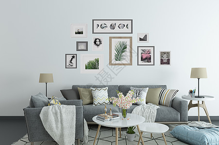 现代客厅沙发背景墙背景图片