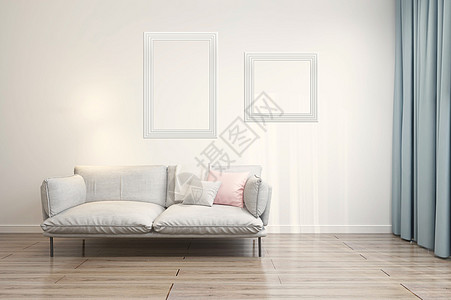 吊柜现代清新沙发背景墙设计图片