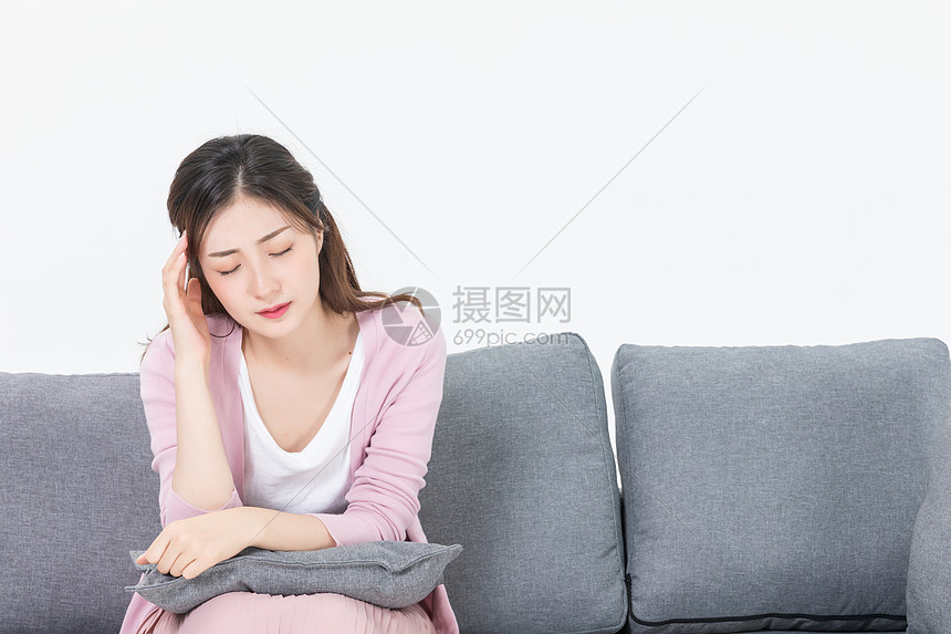 女性生病病痛图片