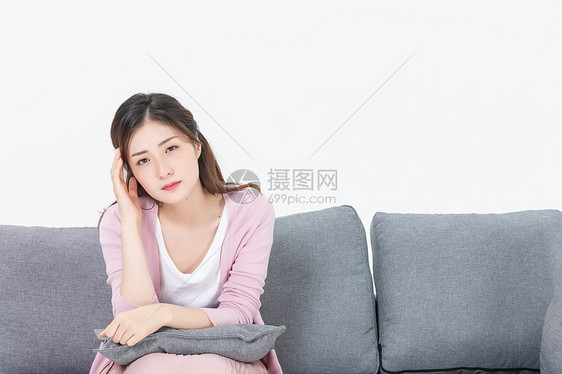 女性生病病痛图片