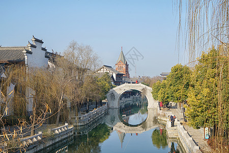 台儿庄地标建筑背景图片