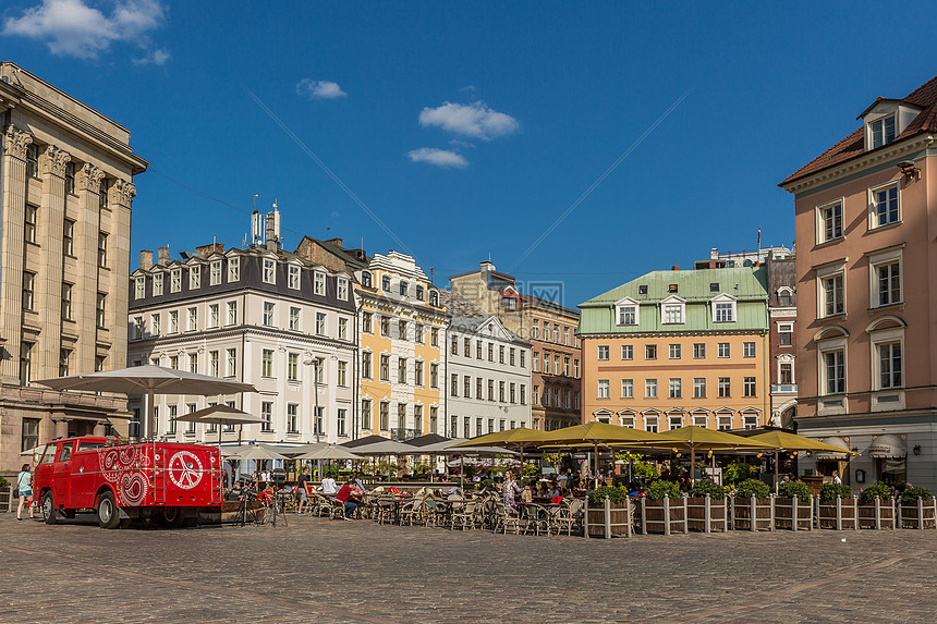 拉脱维亚首都老城里加城市风光