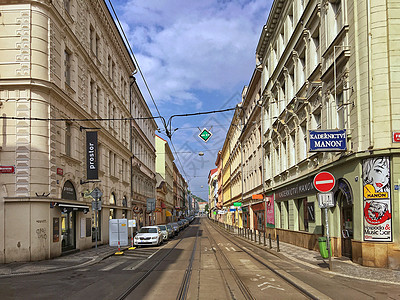 布拉格街角捷克布拉格城市旅游风光背景