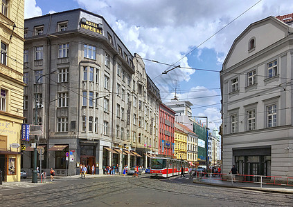 布拉格街角捷克布拉格城市旅游风光背景