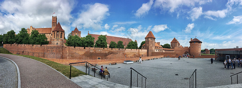 欧洲波兰著名城堡马尔堡全景图图片
