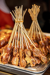 美食卤味鸡胗背景图片