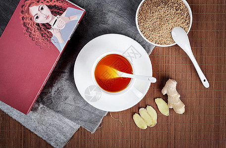 红糖姜茶去感冒甜汤高清图片
