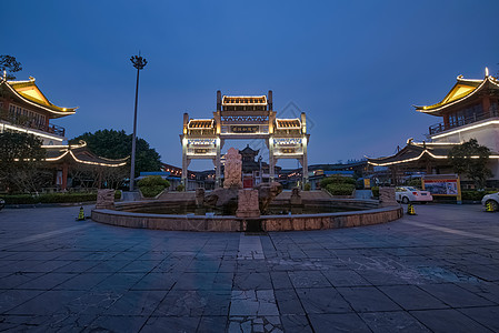 南宁旅游南宁老街夜色背景