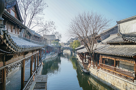 台儿庄古城老街背景