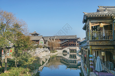 台儿庄古城老街背景