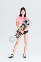 滑板女性图片