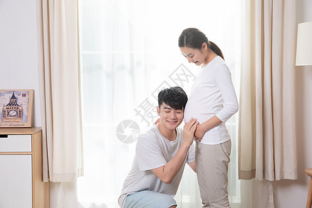 夫妻孕妇呵护背景图片