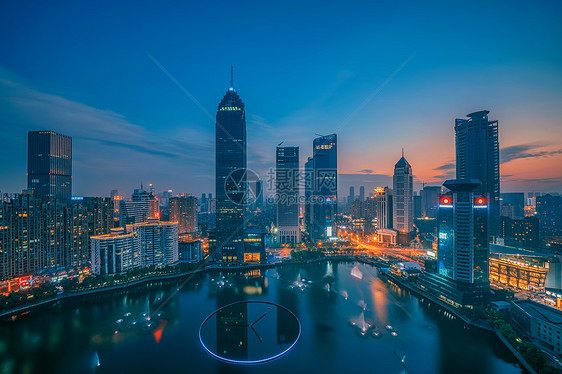 武汉金融街城市夜景图片