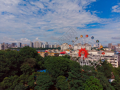 江西景德镇江西九江地标摩天轮背景