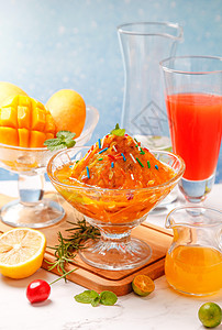 水果冰沙橙汁木瓜高清图片