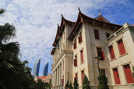 城市文化墙厦门大学背景