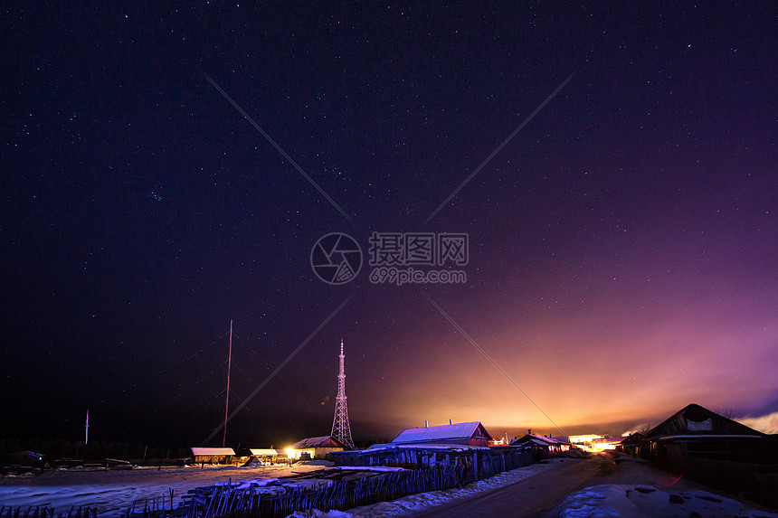 北极村宁静的夜晚图片