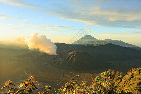 印尼活火山印度尼西亚日惹活火山背景