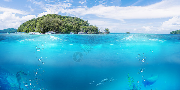 海上岛屿海面海底高清图片