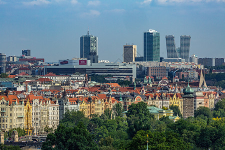 俯拍捷克布拉格老城城市风光图片
