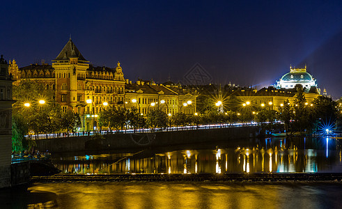 欧洲旅游名城布拉格夜景风光图片