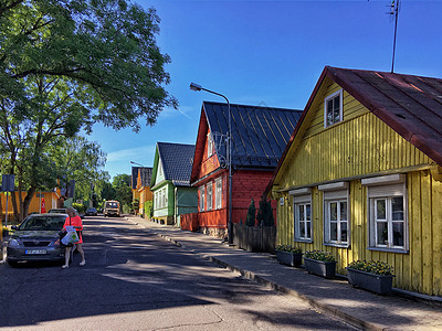 欧洲立陶宛乡村彩色房屋图片