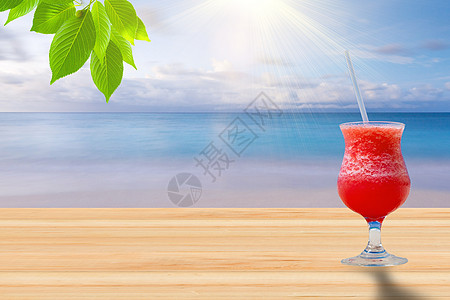 静物水果清凉夏日背景图设计图片