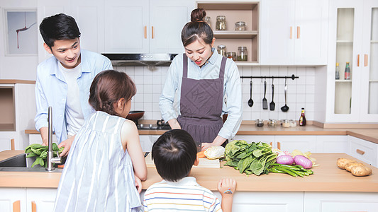 妈妈教做饭家庭亲子下厨背景