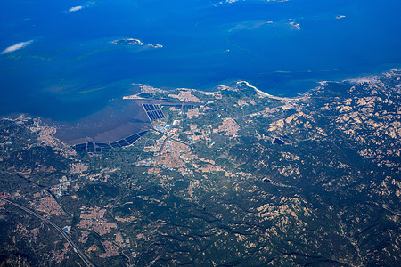 深海鲍鱼海岛航拍背景