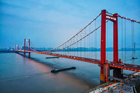 桥梁道路武汉版金门大桥-鹦鹉洲长江大桥背景