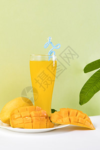 夏季水果夏季新鲜芒果芒果汁背景