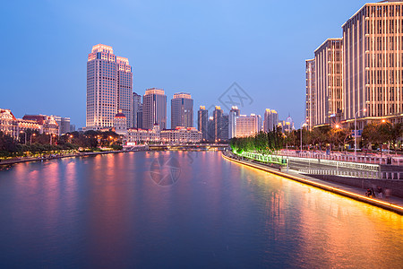 天津建筑素材天津海河夜景背景