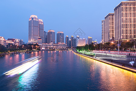 天津市夜景天津海河夜景背景