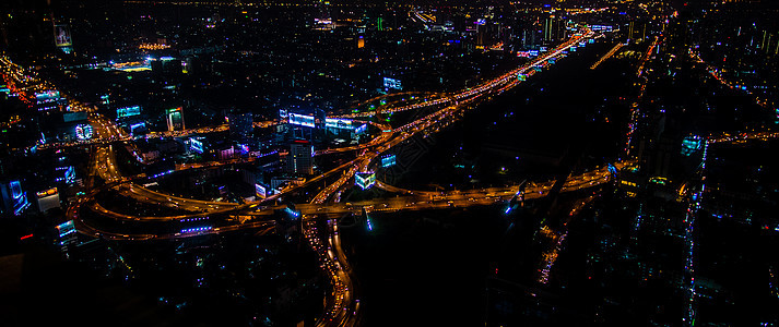 曼谷市中心夜景景色图片