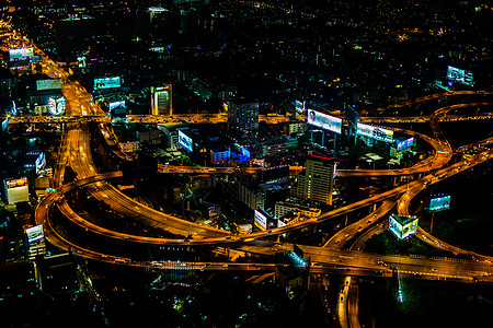 曼谷夜景高架公路高清图片